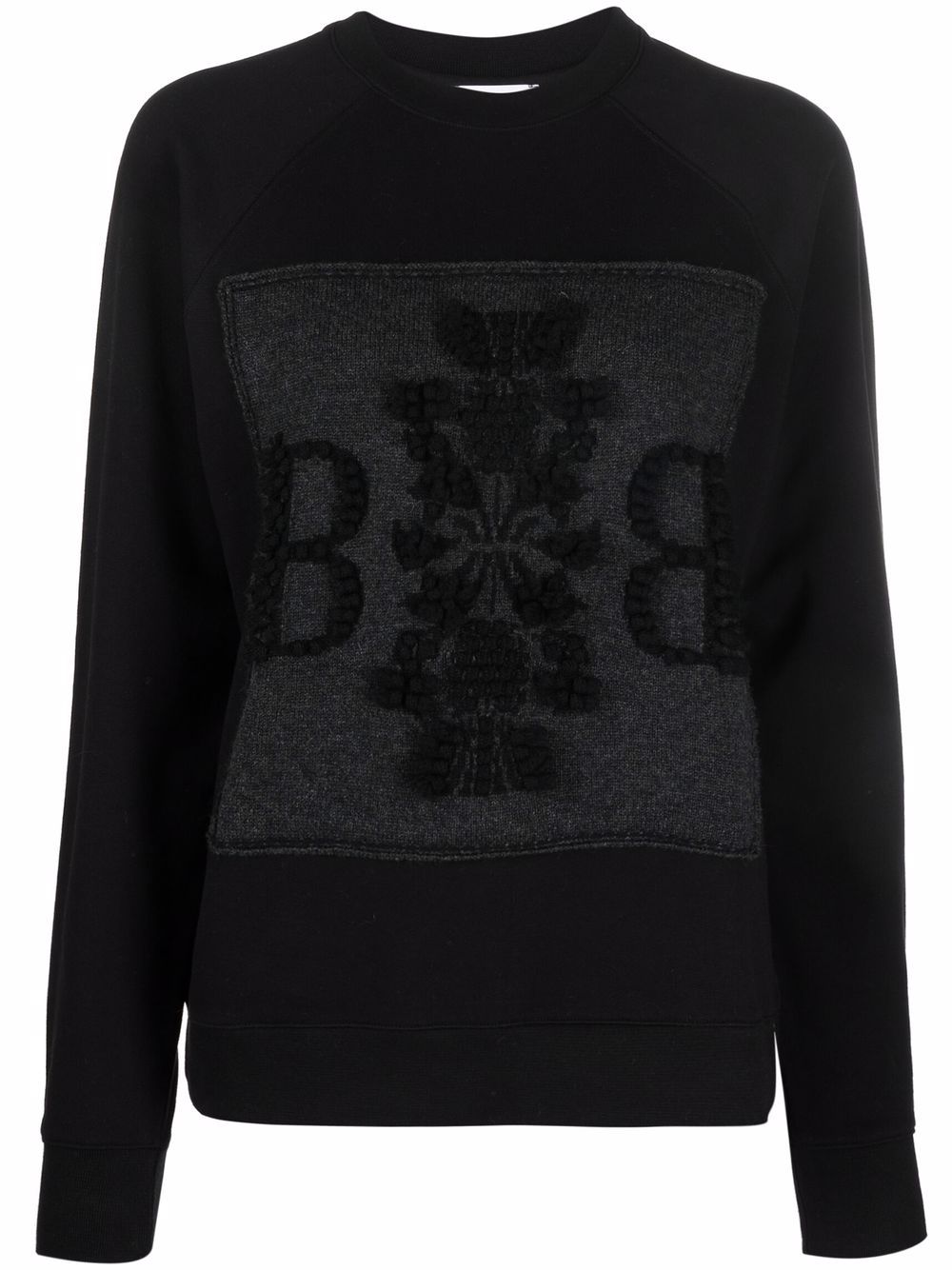 Barrie embroidered panelled sweatshirt - Black von Barrie