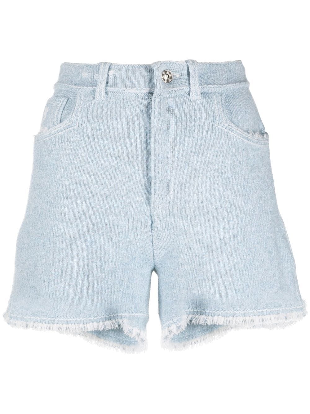 Barrie fine-knit fringe-detail shorts - Blue von Barrie