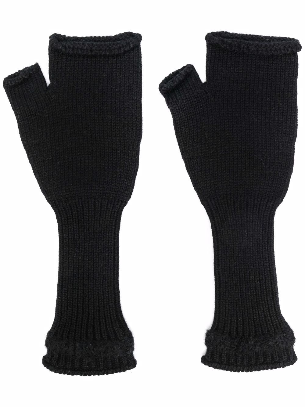 Barrie fingerless cashmere gloves - Black von Barrie