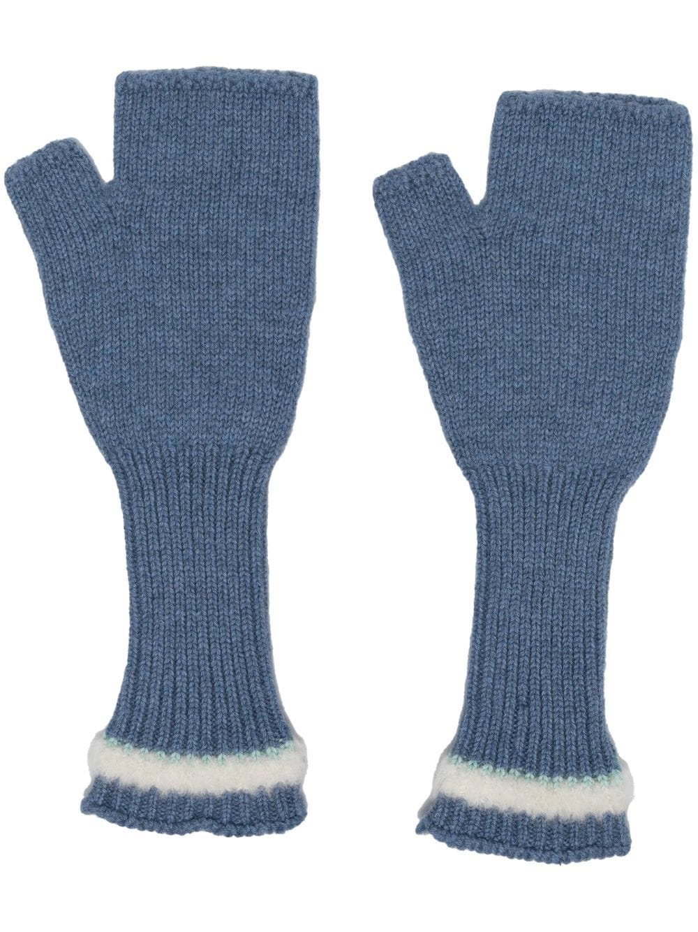 Barrie fingerless knit gloves - Blue von Barrie