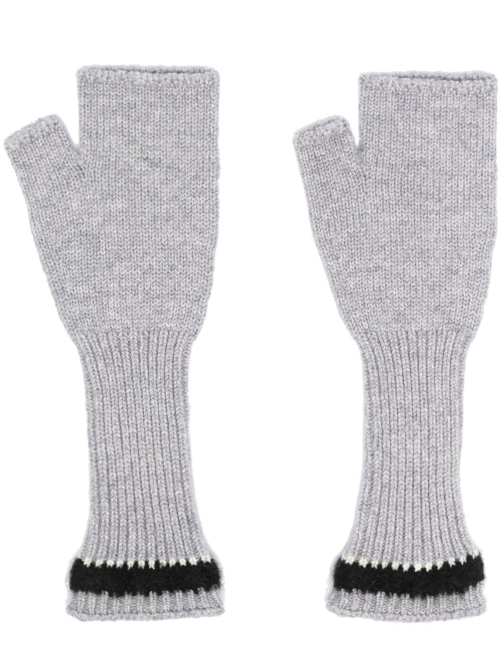 Barrie fingerless knit gloves - Grey von Barrie