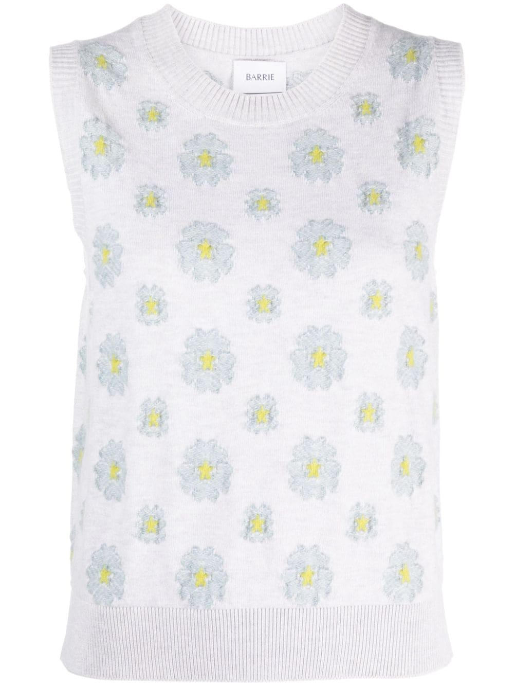 Barrie floral-embroidered sleeveless top - Grey von Barrie