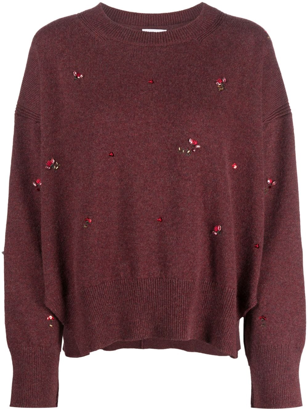 Barrie floral-embroidery cashmere jumper - Red von Barrie