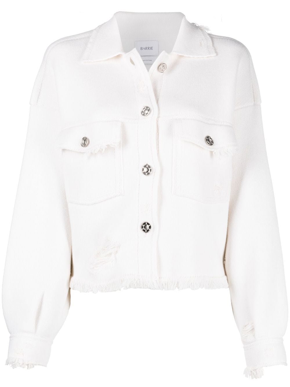 Barrie fringed denim jacket - White von Barrie