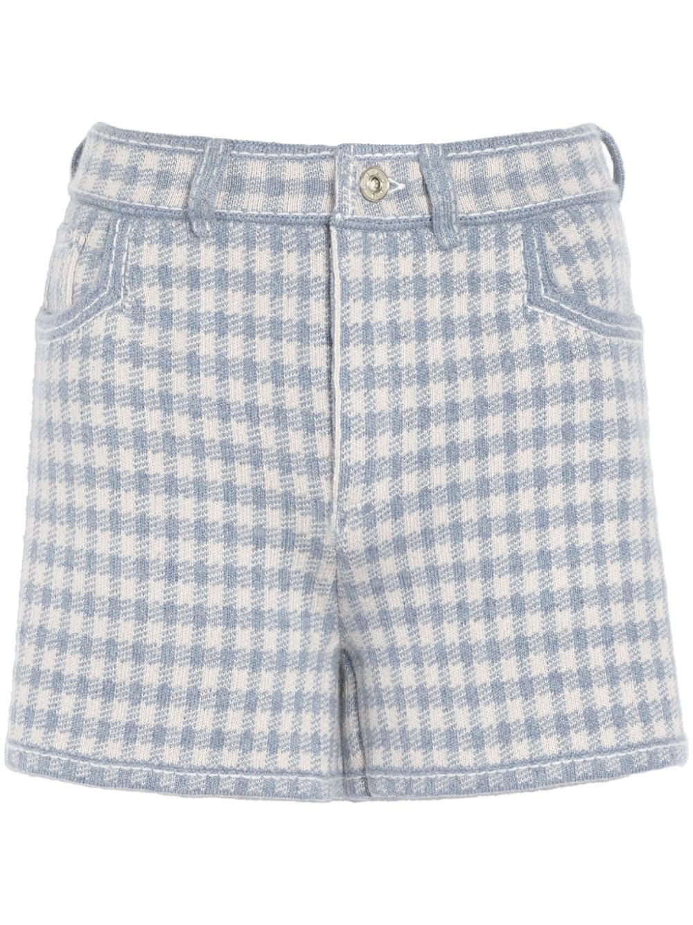 Barrie gingham-check cashmere-blend shorts - Grey von Barrie