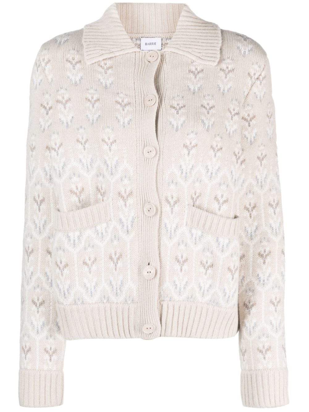 Barrie intarsia-knit button-up cardigan - Neutrals von Barrie