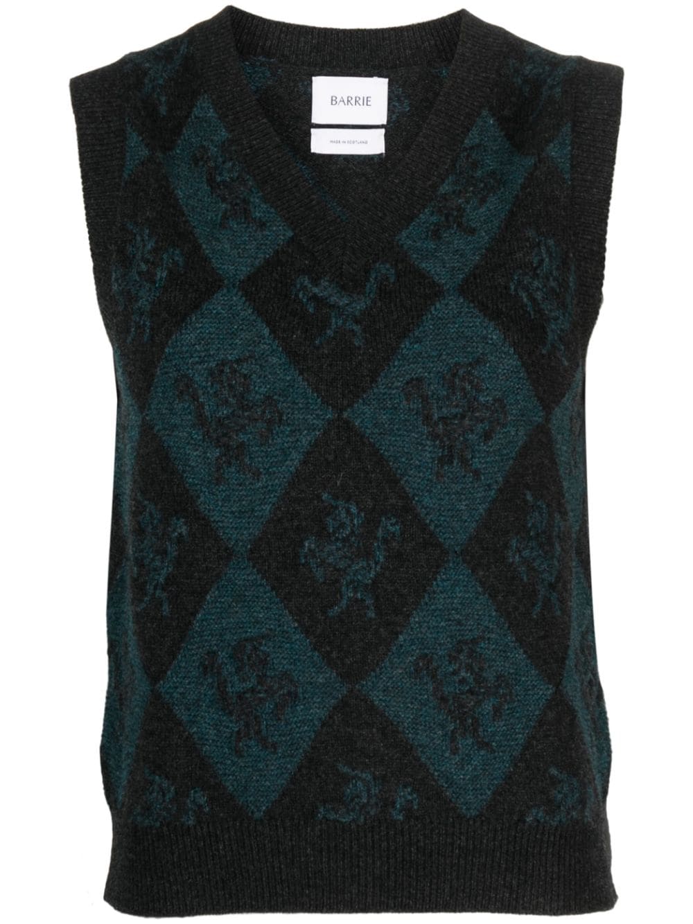 Barrie intarsia-knit cashmere jumper - Blue von Barrie