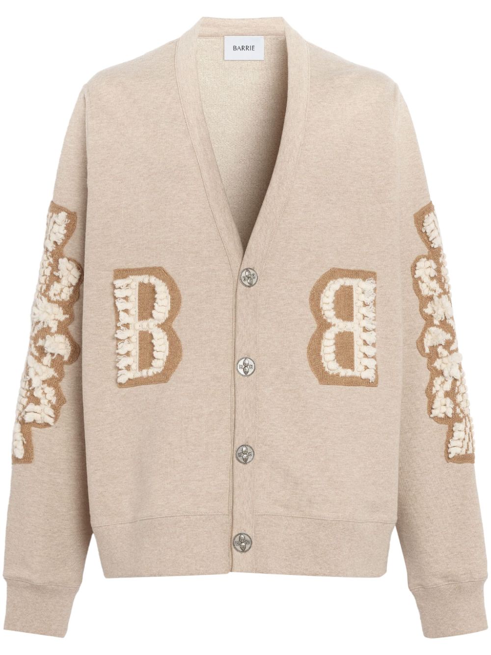 Barrie logo-embroidered cashmere cardigan - Neutrals von Barrie