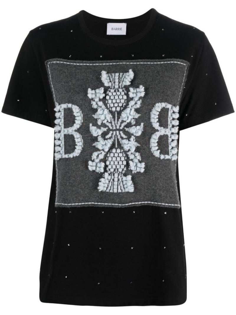 Barrie logo-embroidered embellished T-shirt - Black von Barrie