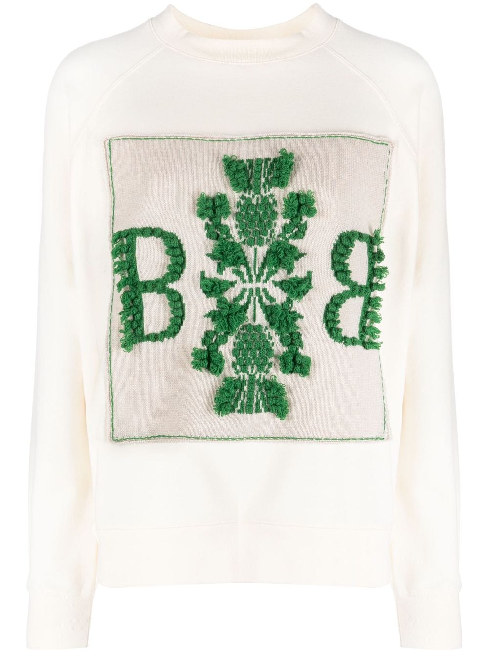 Barrie logo-patch cashmere sweatshirt - Neutrals von Barrie