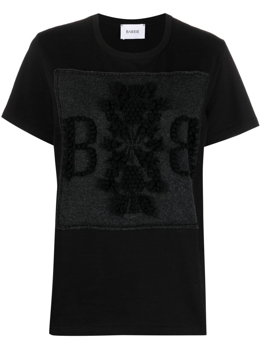 Barrie logo-patch cotton-cashmere T-shirt - Black von Barrie