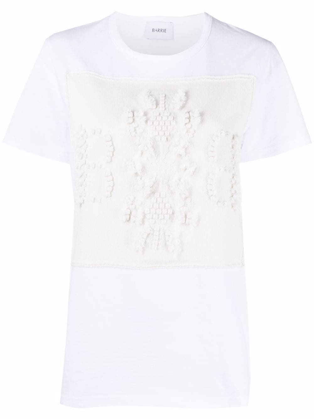 Barrie embroidered panelled T-shirt - White von Barrie