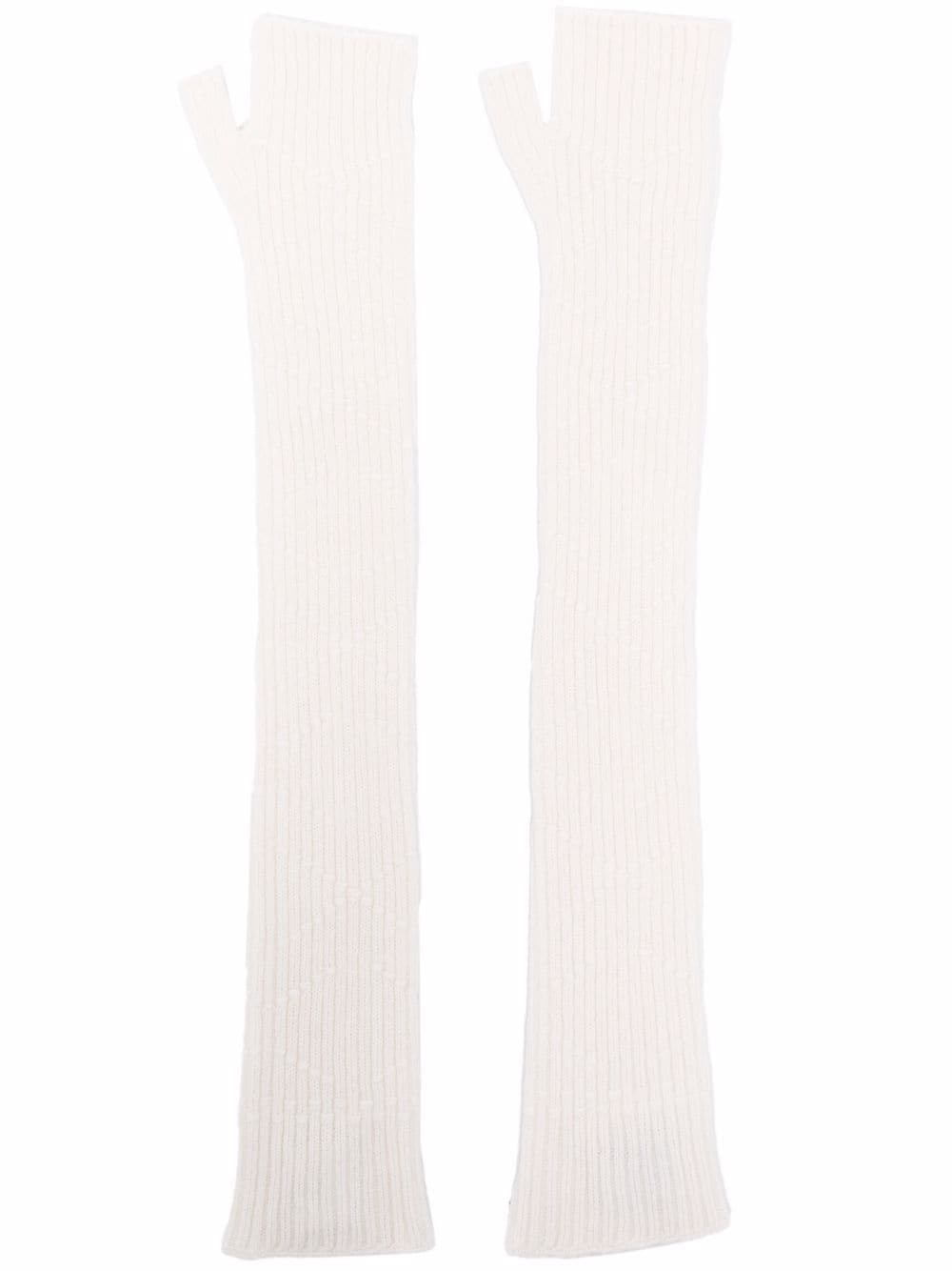 Barrie long fingerless cashmere gloves - Neutrals von Barrie