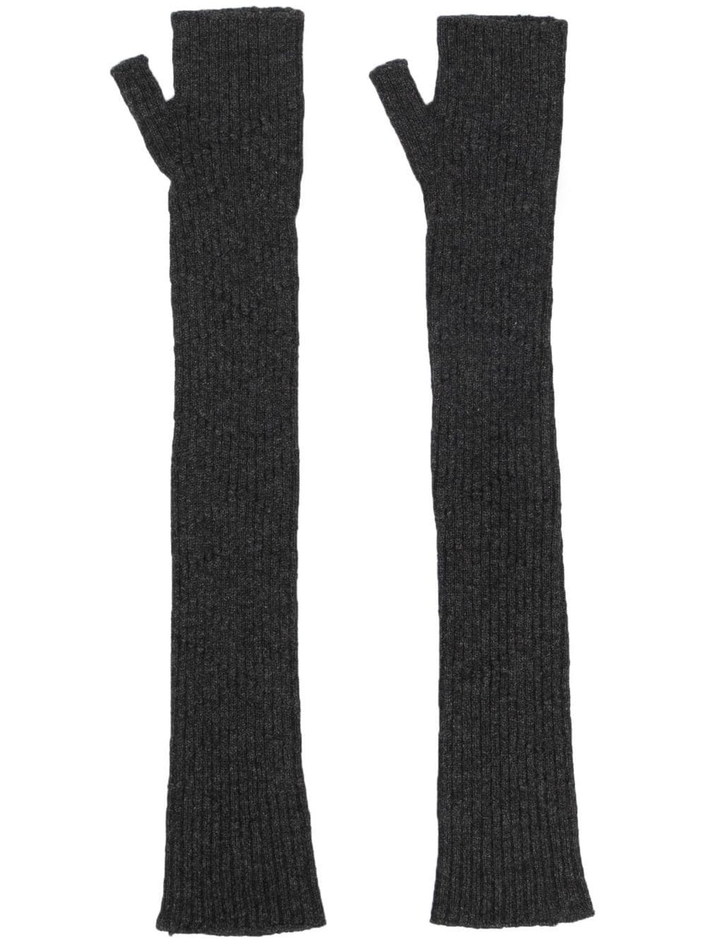 Barrie long knit fingerless gloves - Grey von Barrie