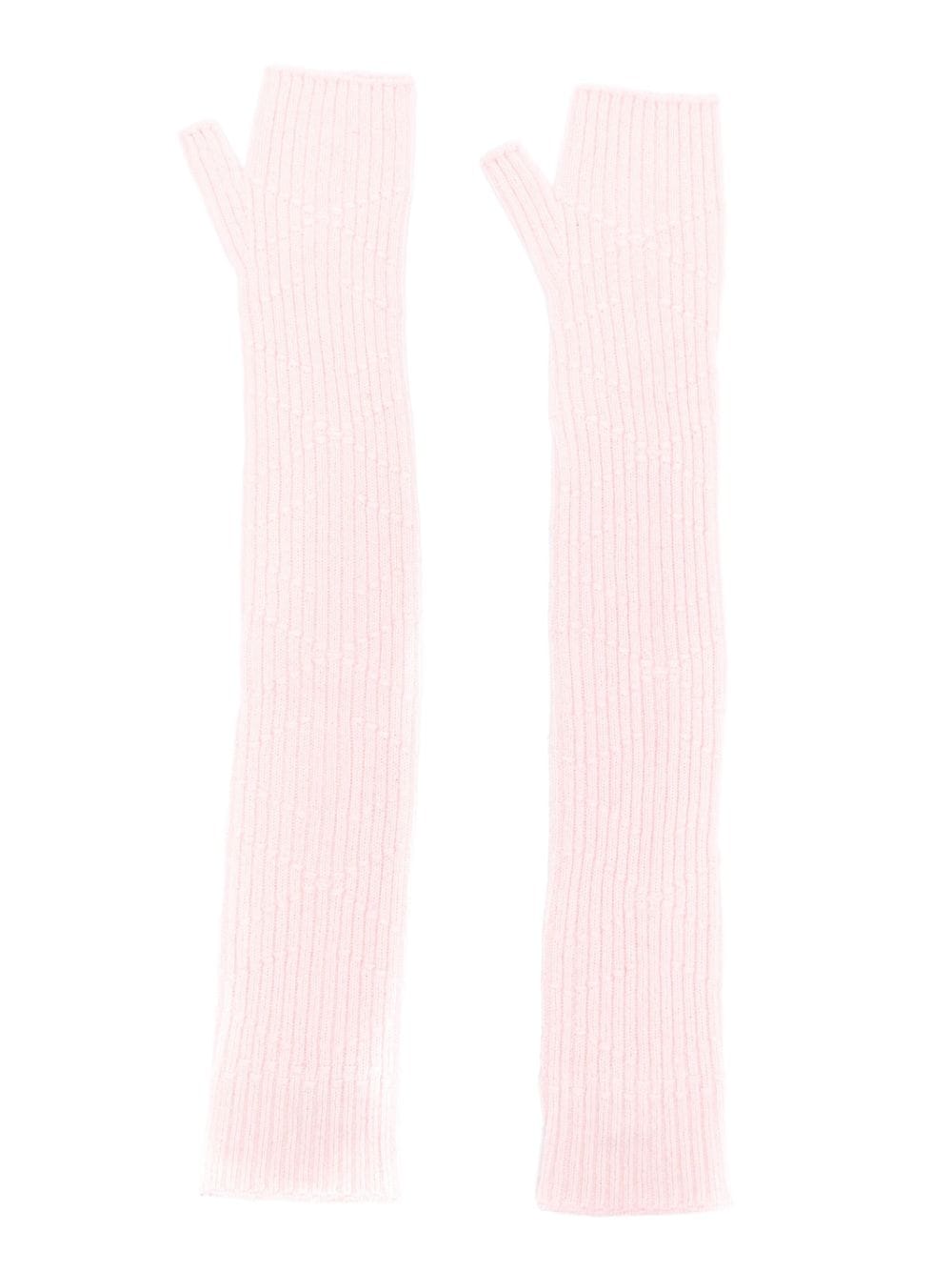 Barrie long knit fingerless gloves - Pink von Barrie