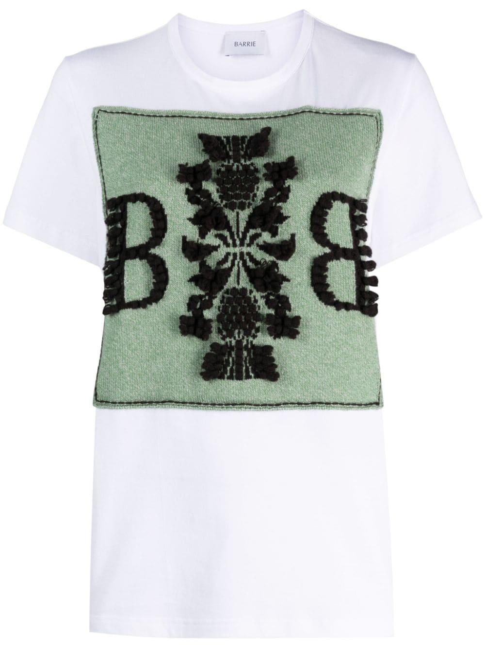 Barrie oversize logo-patch cashmere T-shirt - White von Barrie