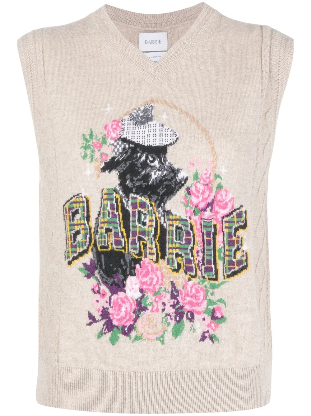 Barrie patterned-intarsia cashmere tank top - Neutrals von Barrie