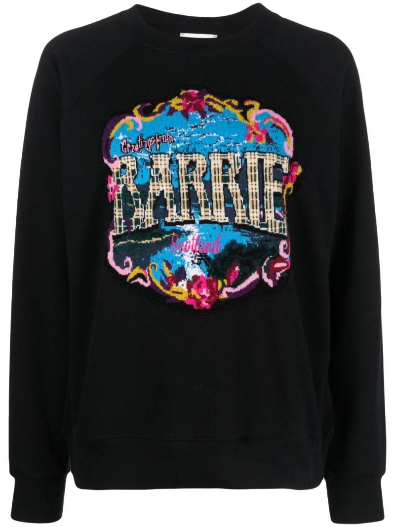 Barrie patterned-intarsia cotton sweatshirt - Black von Barrie