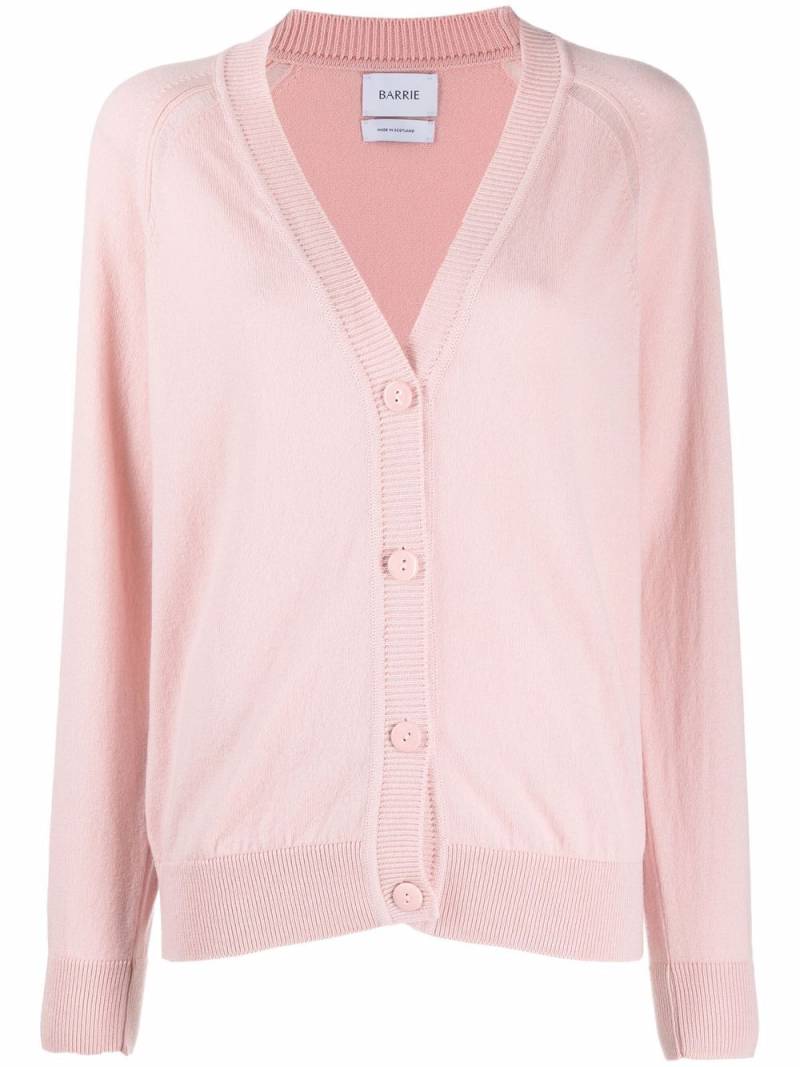 Barrie rib-trimmed cashmere cardigan - Pink von Barrie