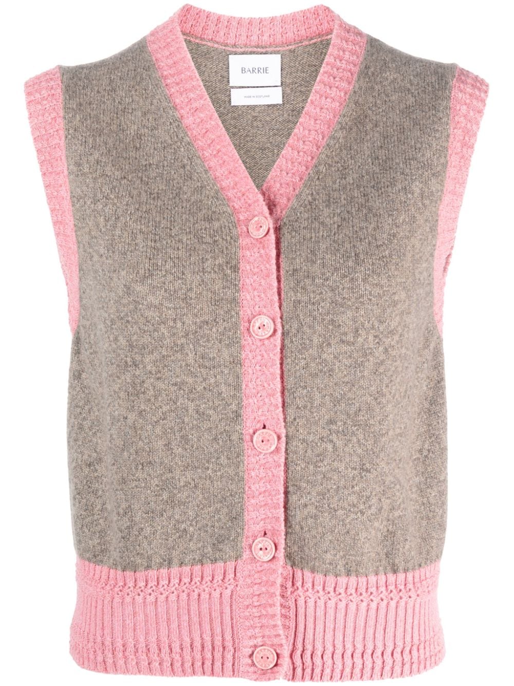 Barrie ribbed sleeveless cashmere jumper - Brown von Barrie