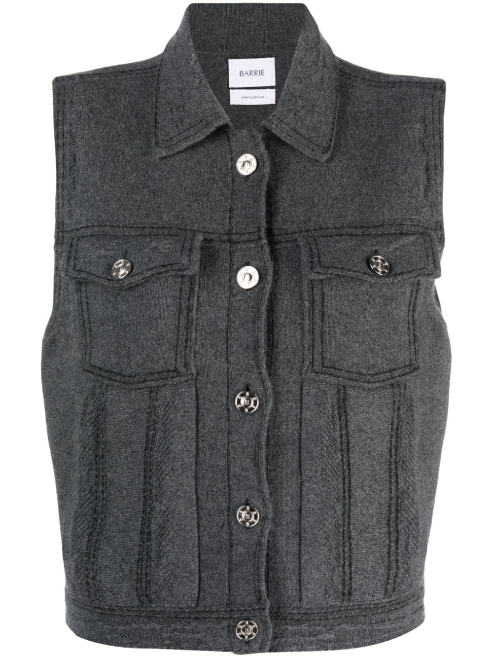 Barrie sleeveless knitted jacket - Grey von Barrie