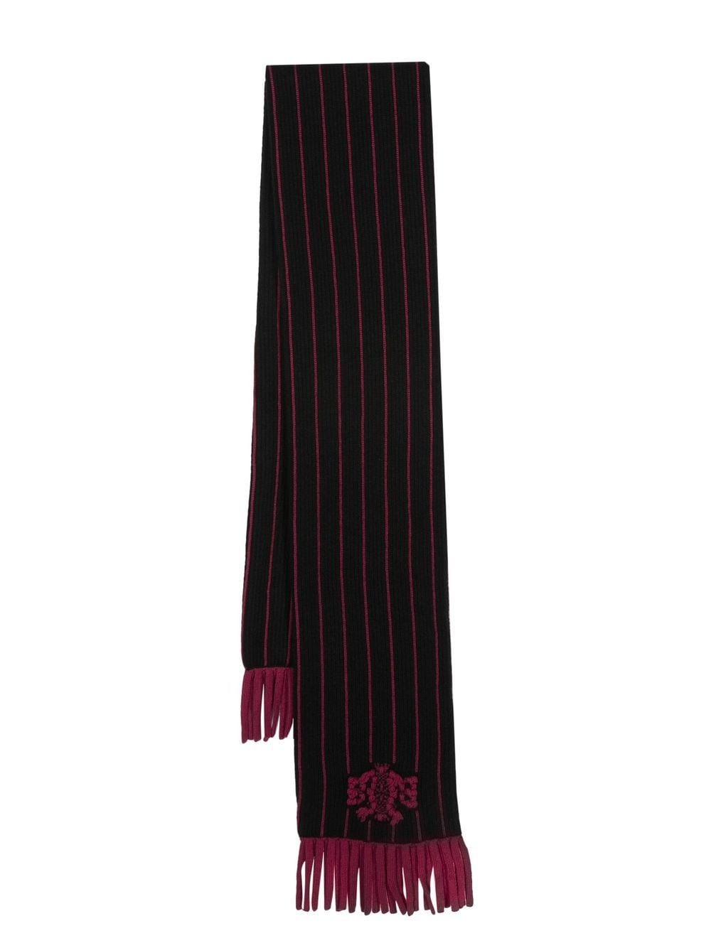 Barrie stripe-print logo-crest scarf - Black von Barrie