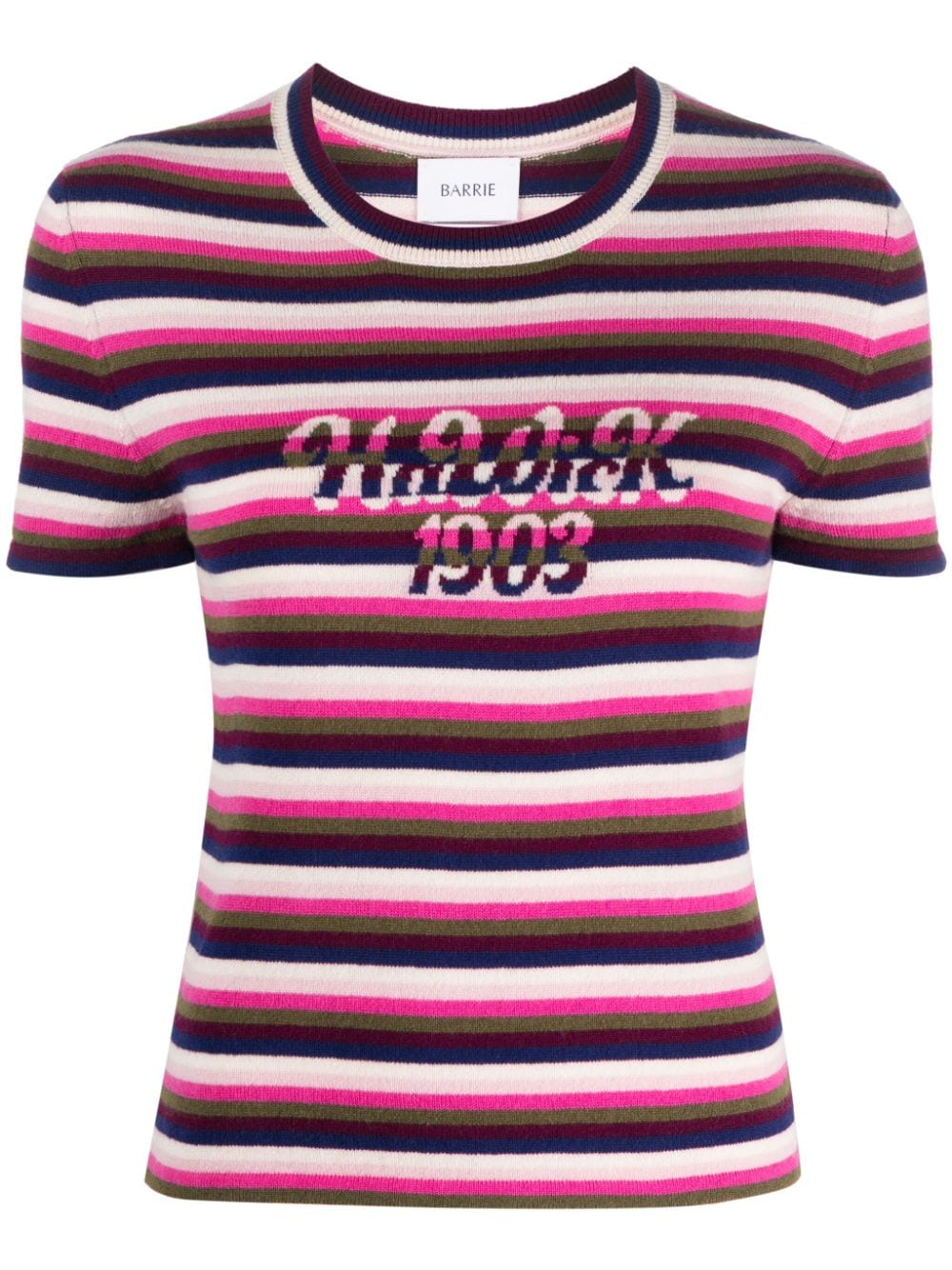 Barrie striped cashmere top - Pink von Barrie