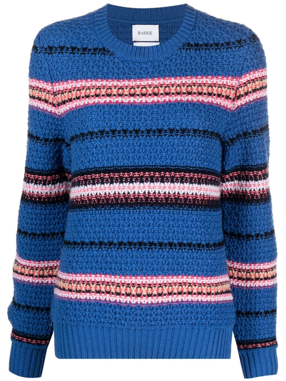 Barrie striped crochet-knit cashmere jumper - Blue von Barrie