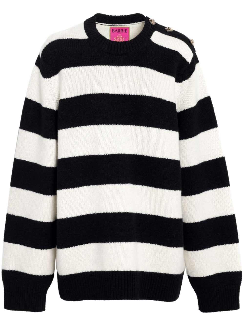 Barrie striped intarsia-knit jumper - Black von Barrie