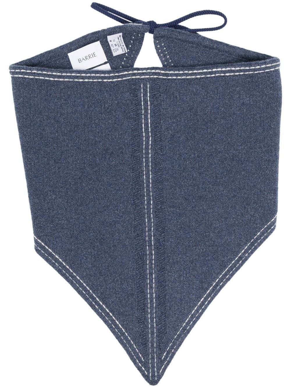 Barrie triangular denim scarf - Blue von Barrie