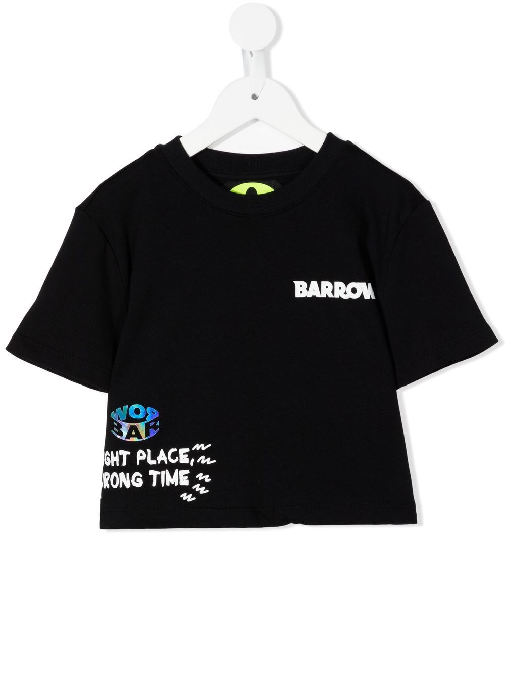 Barrow kids cropped logo-print cotton T-shirt - Black von Barrow kids