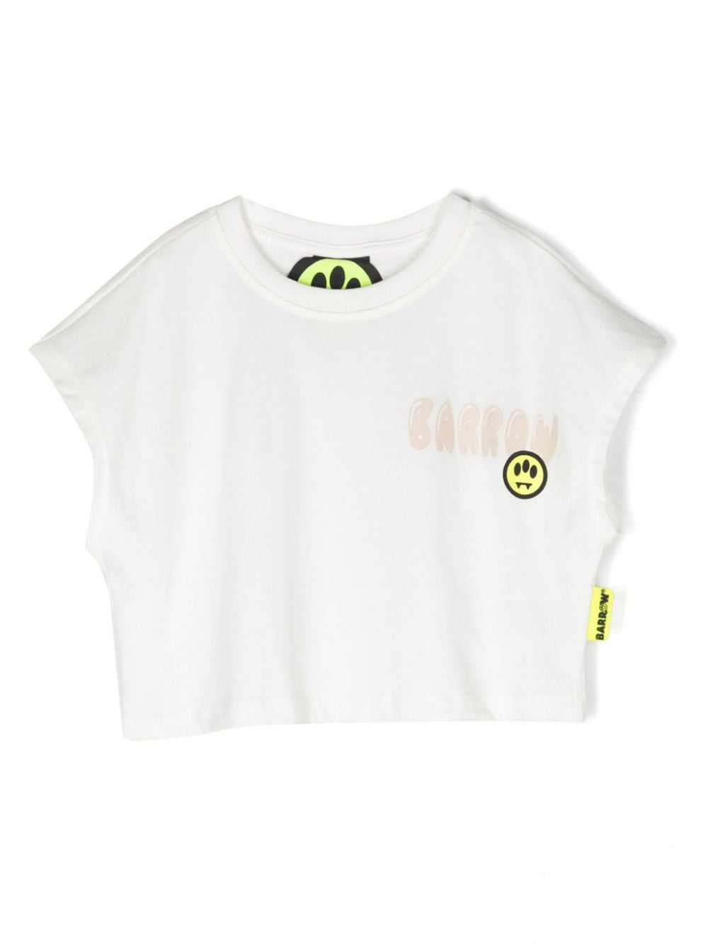 Barrow kids logo-flocked cropped T-shirt - White von Barrow kids