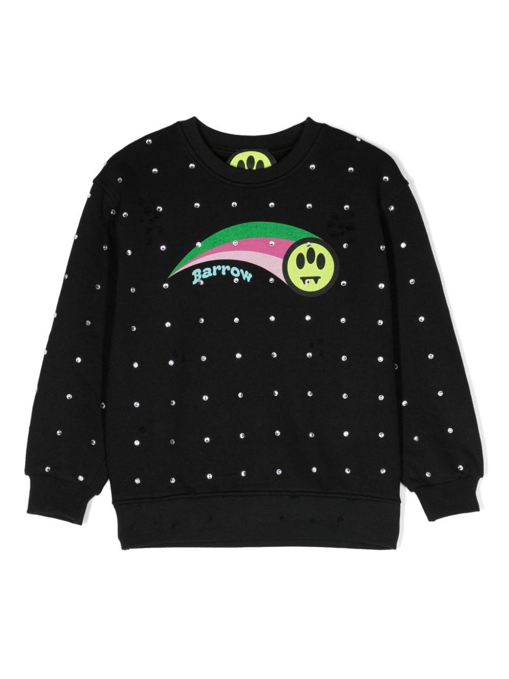 Barrow kids logo-print rhinestone-embellished cotton sweatshirt - Black von Barrow kids