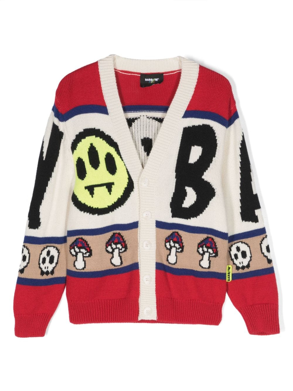 Barrow kids patterned intarsia-knit V-neck cardigan - Red von Barrow kids