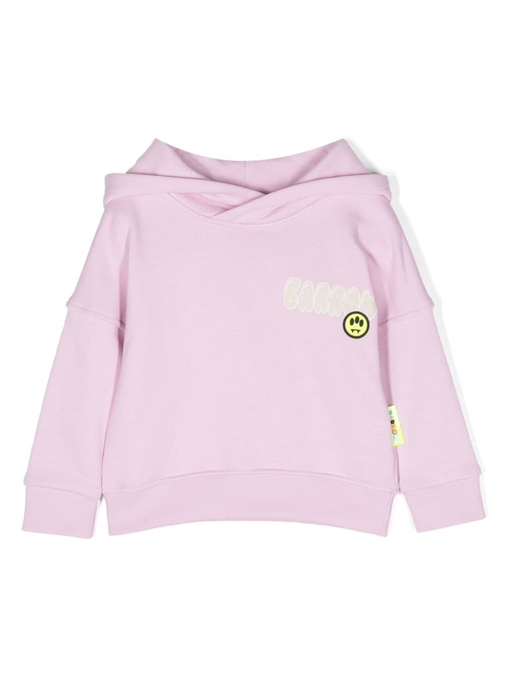 Barrow kids teddy bear print cotton hoodie - Pink von Barrow kids