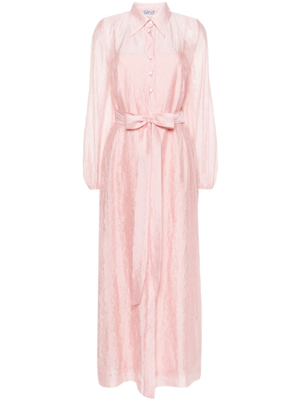 Baruni Lobelia crinkled shirtdress - Pink von Baruni