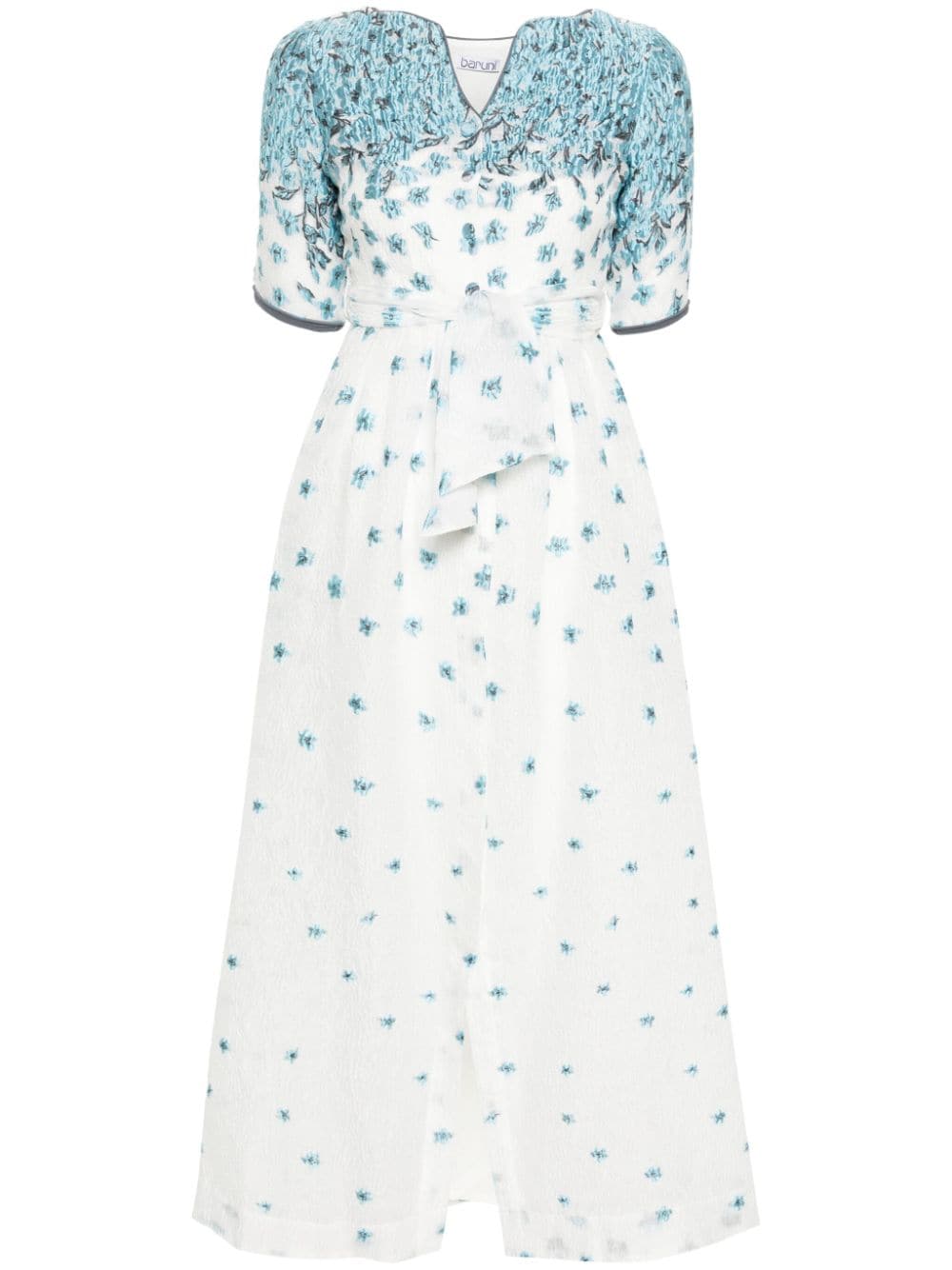 Baruni Lobelia floral-appliqué maxi dress - Blue von Baruni