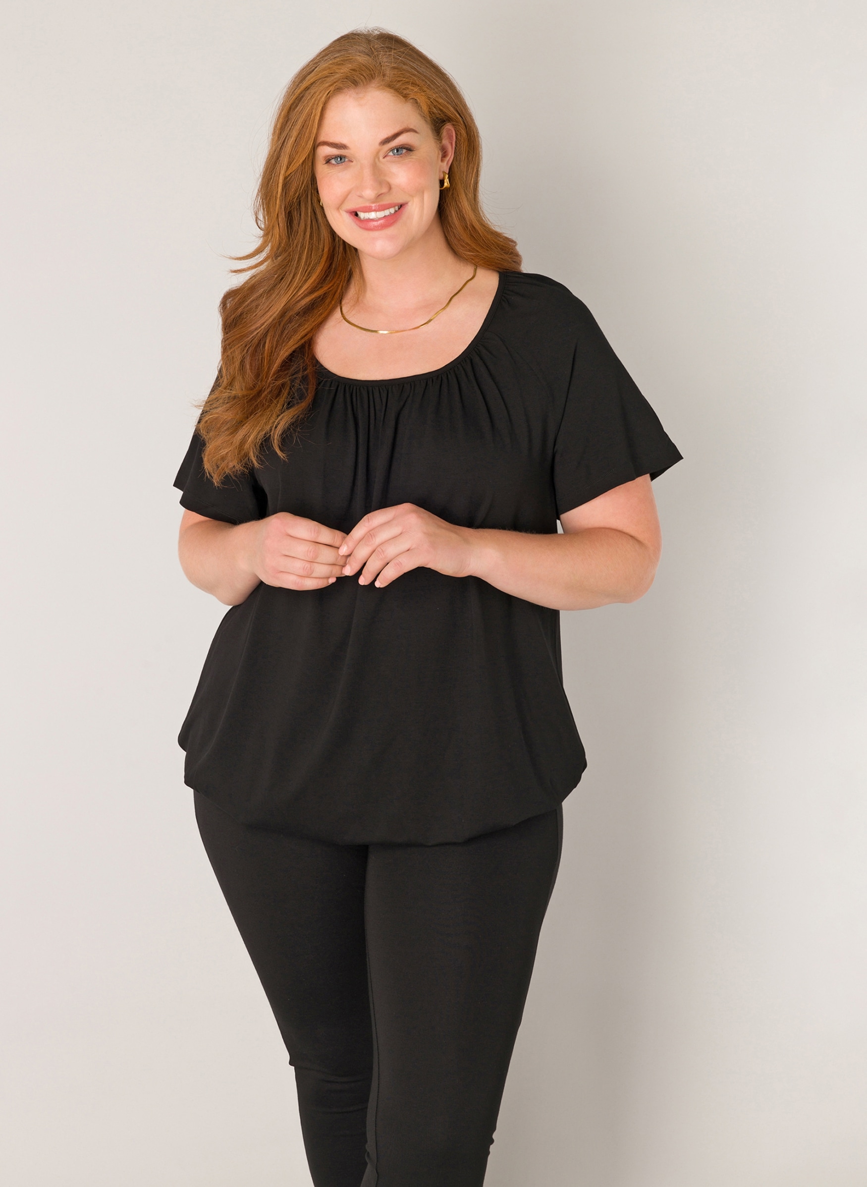 Base Level Curvy Ballonshirt »Yoni«, Elastischer Saum von Base Level Curvy