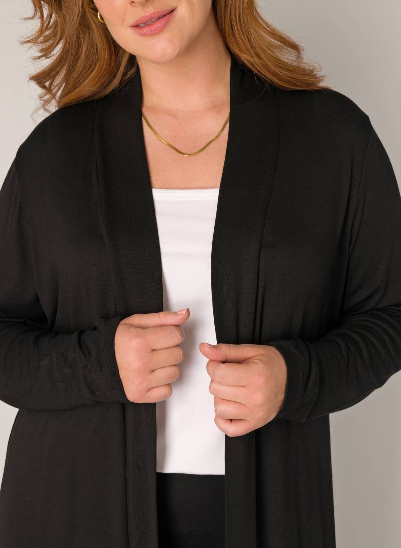 Base Level Curvy Longstrickjacke »Ayla Long«, Figurumspielende, weiche Strickqualität von Base Level Curvy