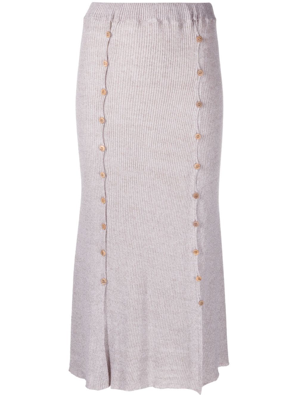 Baserange Loulou ribbed midi skirt - Neutrals von Baserange