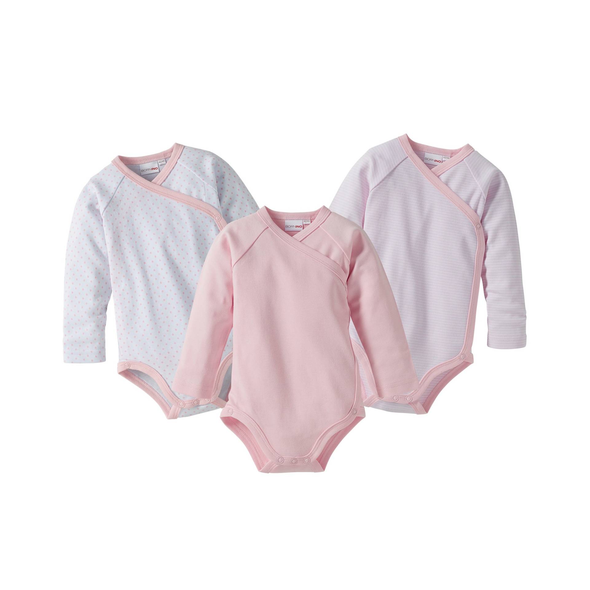 3er-Pack Wickelbodys langarm 3er-Pack Wickelbodys langarm von Bornino