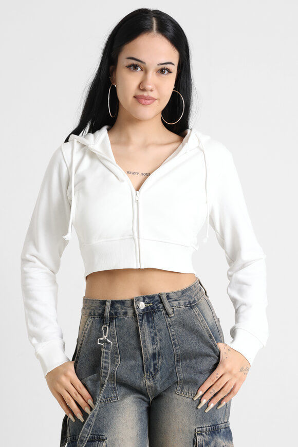 Basigal Crop Kapuzensweatjacke | Offwhite | Damen  | XS von Basigal