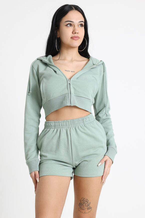 Basigal Crop Kapuzensweatjacke | Sage | Damen  | L von Basigal