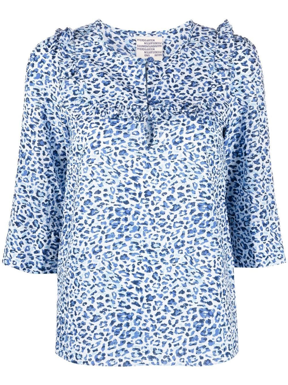 Baum Und Pferdgarten Maple leopard-print organic cotton blouse - Blue von Baum Und Pferdgarten