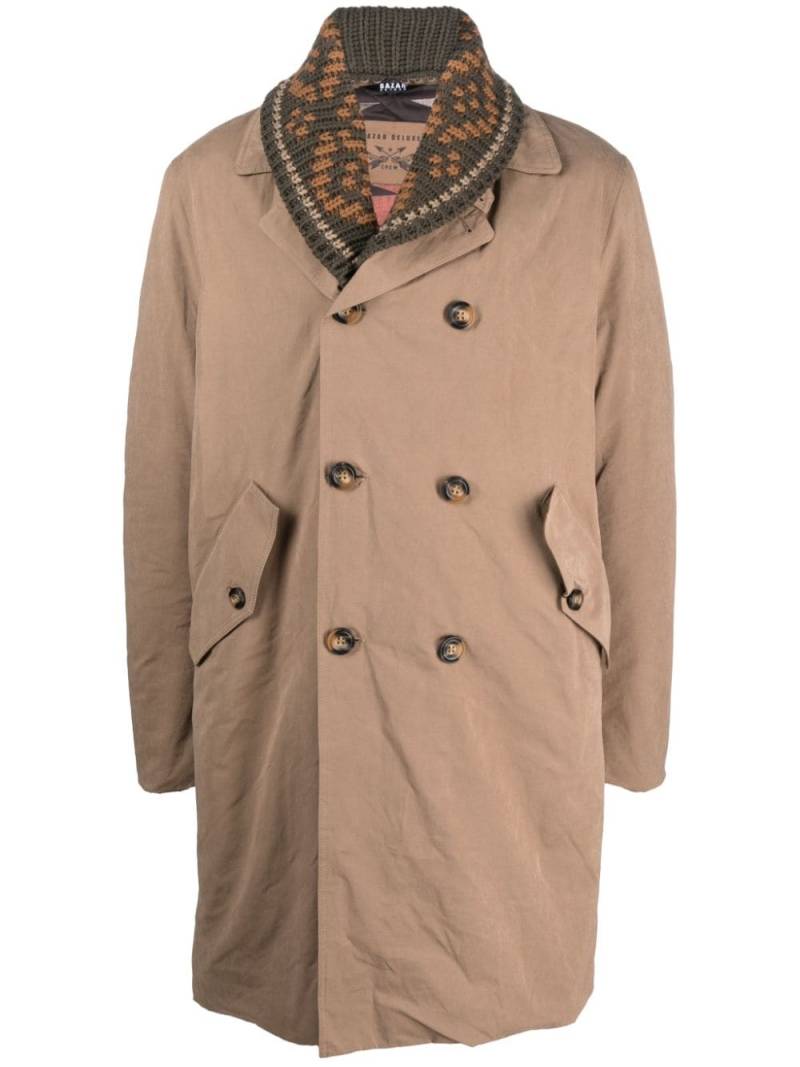 Bazar Deluxe detachable-collar double-breasted coat - Neutrals von Bazar Deluxe