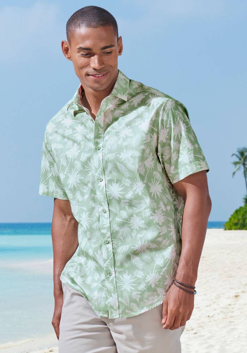 Beachtime Hawaiihemd »Regular fit«, Kurzarm, Freizeithemd mit Palmenprint, reine Baumwolle von Beachtime