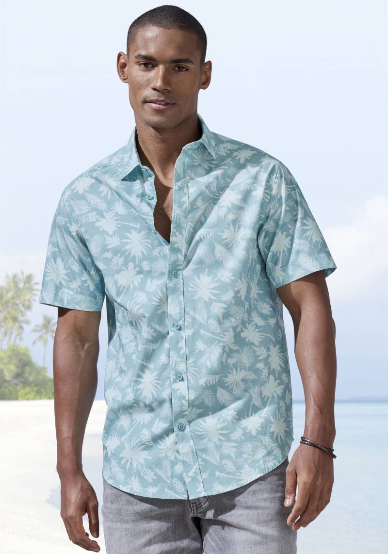 Beachtime Hawaiihemd »Regular fit«, Kurzarm, Freizeithemd mit Palmenprint, reine Baumwolle von Beachtime