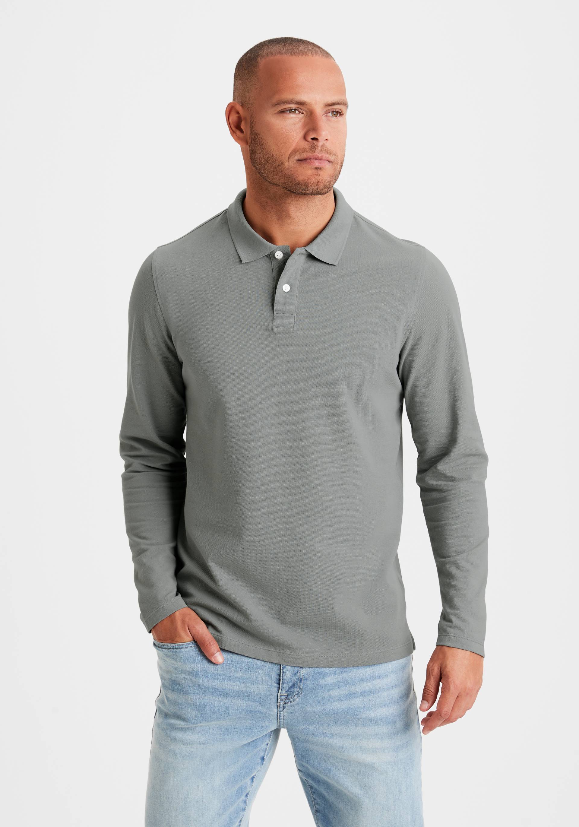 Beachtime Langarm-Poloshirt, Shirt mit Polokragen und Knopfleiste aus Baumwoll-Piqué von Beachtime