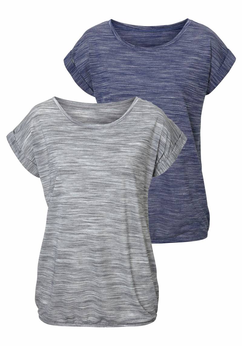 Beachtime Kurzarmshirt »mit Struktureffekt«, (2er-Pack), aus pflegeleichter Qualität von Beachtime
