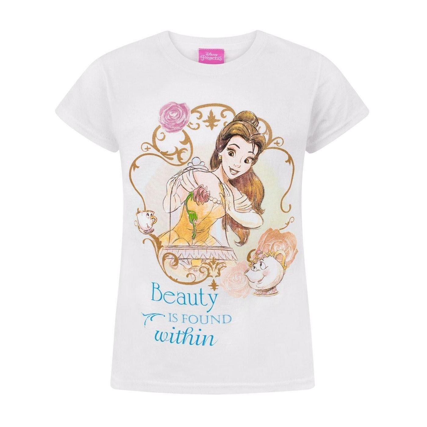 Beauty Is Found Within Tshirt Mädchen Weiss 146/152 von Beauty And The Beast